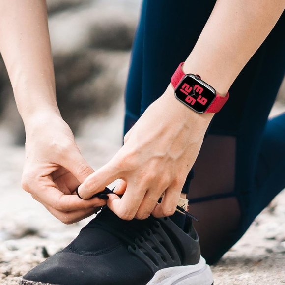 NEW Adjustable Red Braided Solo Loop For Apple Watch - Picture 3 of 4